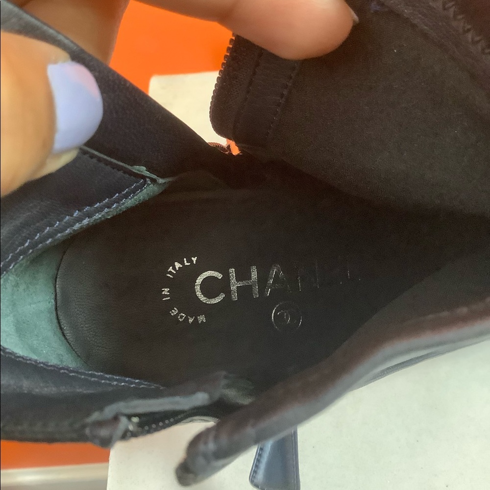 Chanel Quilted Leather Bicolor Ankle Boots - Picture 10 of 15